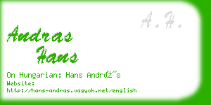 andras hans business card